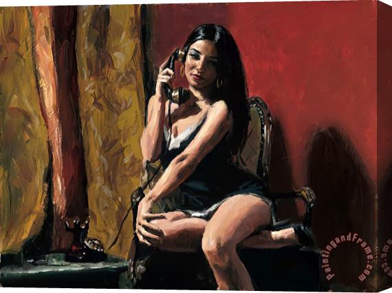 Fabian Perez Arpi in The Red Room Stretched Canvas Print / Canvas Art