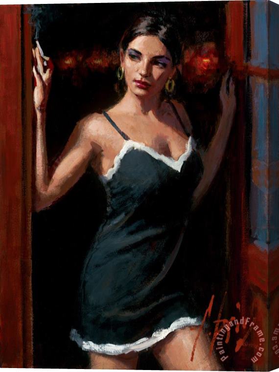 Fabian Perez At The Door X Stretched Canvas Painting / Canvas Art