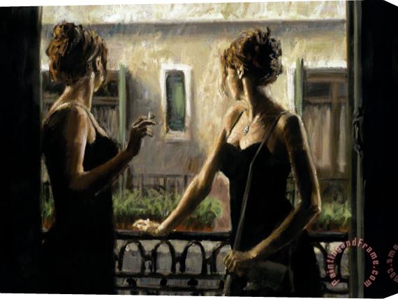 Fabian Perez Balcony at Buenos Aires IV Stretched Canvas Painting / Canvas Art