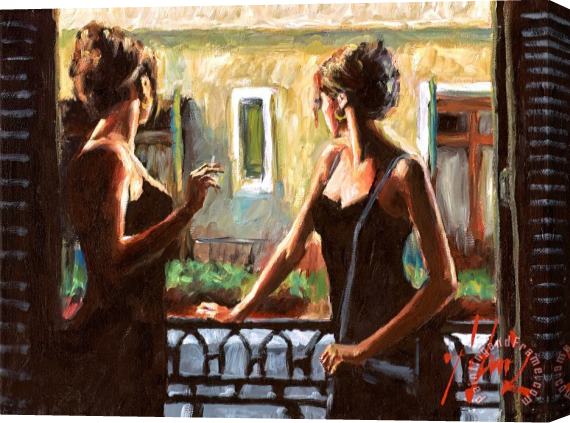 Fabian Perez Balcony at Buenos Aires IV Stretched Canvas Painting / Canvas Art