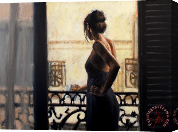 Fabian Perez Balcony at Buenos Aires IX Stretched Canvas Painting / Canvas Art