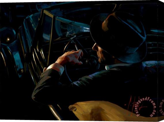 Fabian Perez Black And Classic Stretched Canvas Painting / Canvas Art