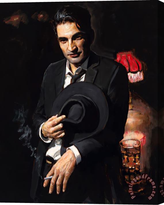 Fabian Perez Black Hat & Whiskey, 2021 Stretched Canvas Painting / Canvas Art