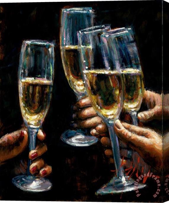 Fabian Perez Brindis Con Champagne Stretched Canvas Painting / Canvas Art