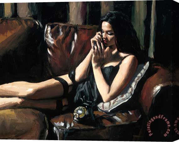 Fabian Perez Eugie on The Couch I Stretched Canvas Print / Canvas Art