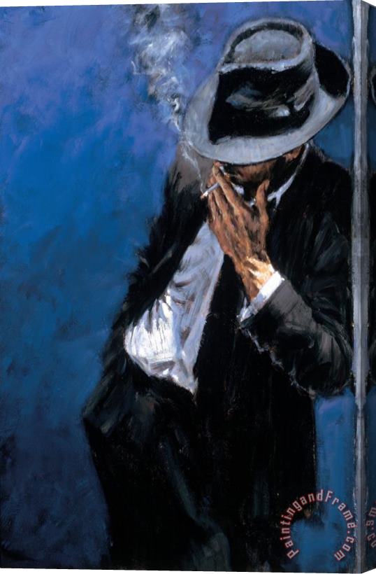 Fabian Perez Man in Black Suit Stretched Canvas Print / Canvas Art