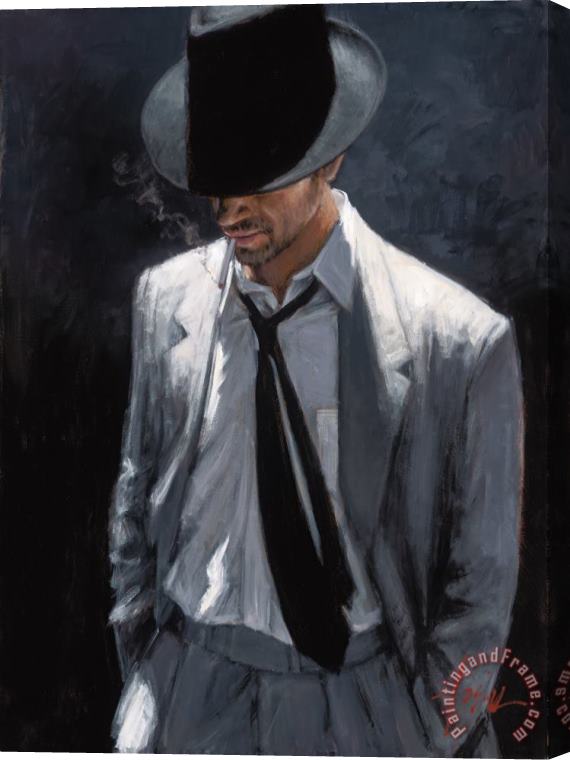Fabian Perez Man in White Suit IV Stretched Canvas Painting / Canvas Art