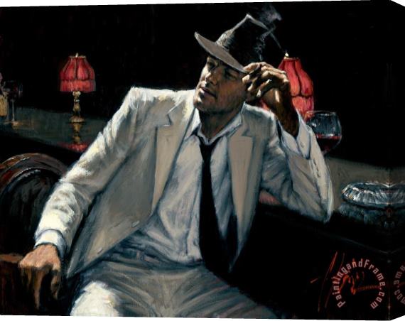 Fabian Perez Man in White Suit V Stretched Canvas Painting / Canvas Art