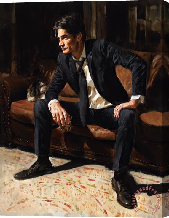 Fabian Perez Man on The Couch, 2021 Stretched Canvas Print / Canvas Art
