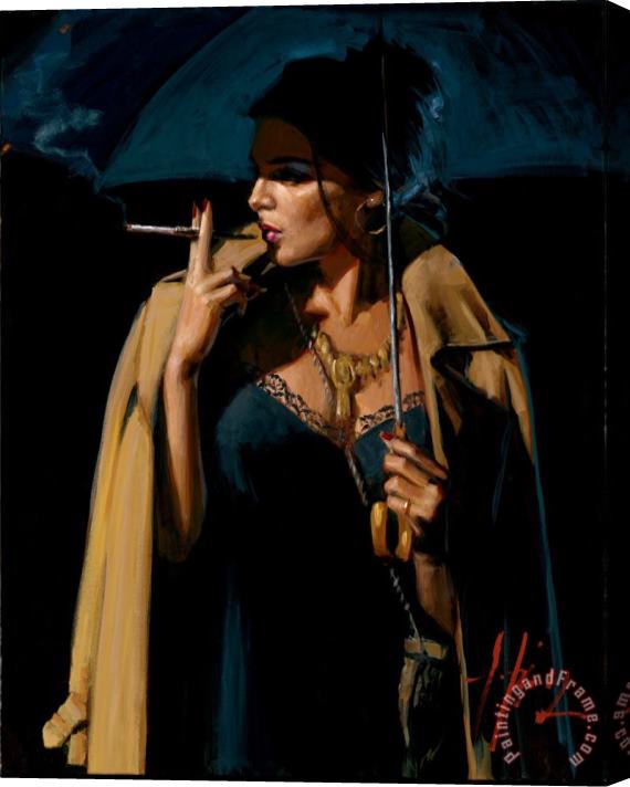 Fabian Perez November Rain Lucy III Stretched Canvas Painting / Canvas Art