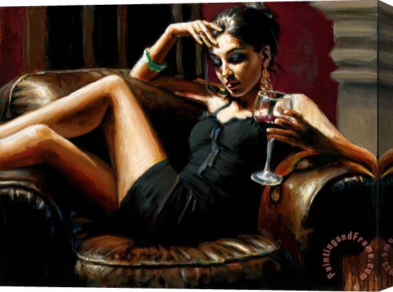 Fabian Perez Red on Red III Stretched Canvas Print / Canvas Art