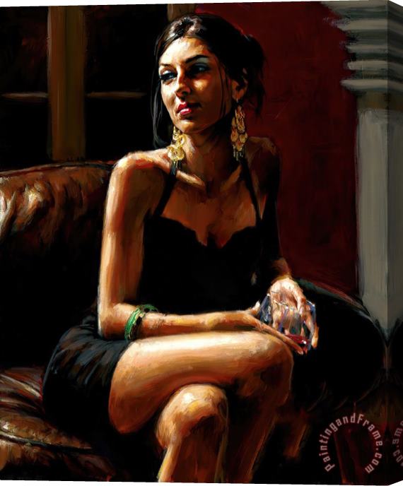Fabian Perez Red on Red IV Stretched Canvas Print / Canvas Art
