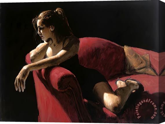 Fabian Perez Rojo Sillon III 2nd State Stretched Canvas Painting / Canvas Art