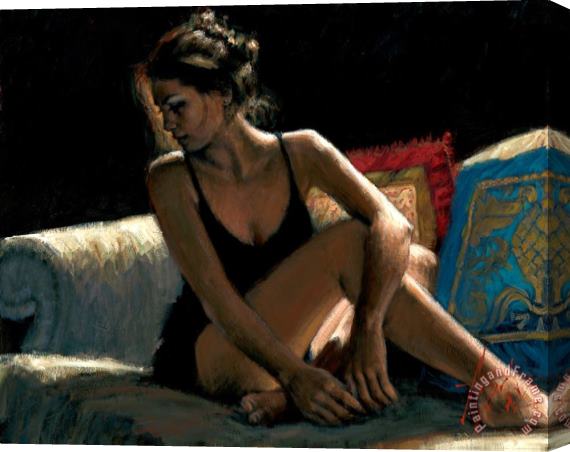 Fabian Perez Rojo Y Azul Stretched Canvas Painting / Canvas Art