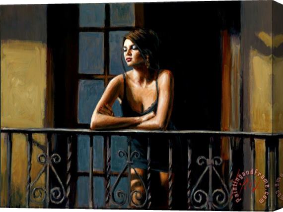 Fabian Perez Saba at The Balcony VI Stretched Canvas Painting / Canvas Art