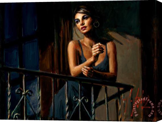 Fabian Perez Saba at The Balcony VII Stretched Canvas Painting / Canvas Art