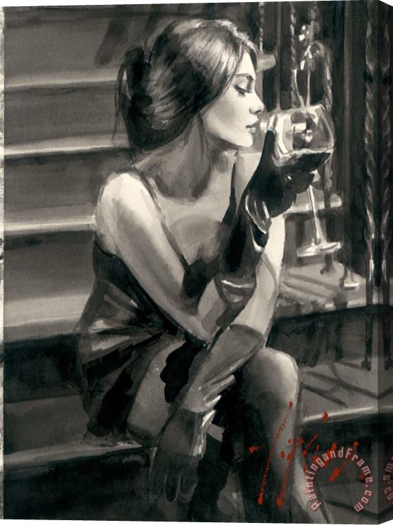 Fabian Perez Saba on The Stairs Stretched Canvas Print / Canvas Art