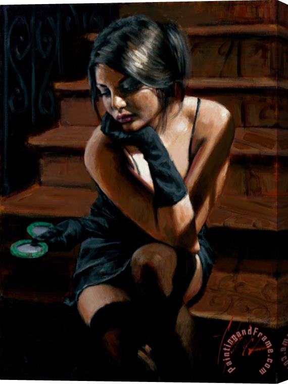 Fabian Perez Saba on The Stairs Stretched Canvas Painting / Canvas Art