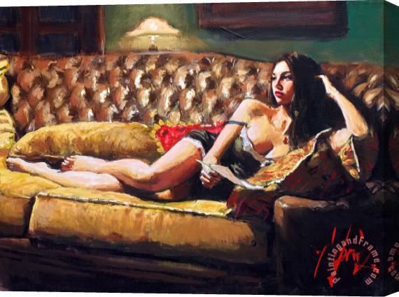 Fabian Perez Saba with a Letter Stretched Canvas Print / Canvas Art
