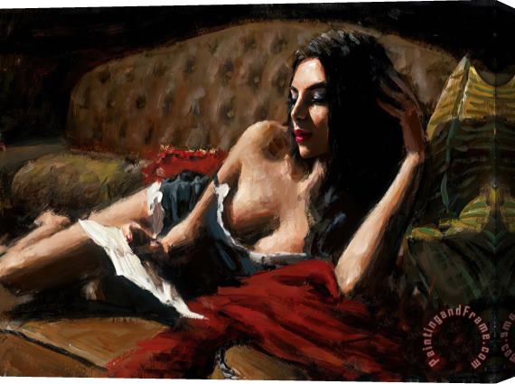 Fabian Perez Saba with Letter I Stretched Canvas Painting / Canvas Art