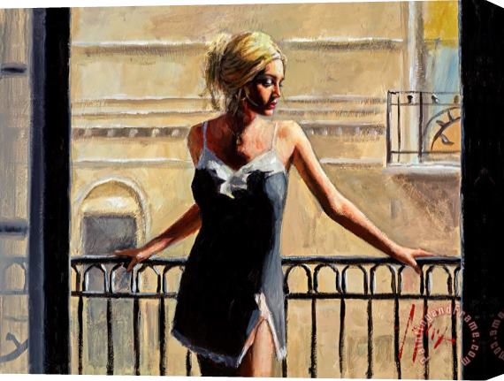 Fabian Perez Sally in San Telmo III (in Black) Stretched Canvas Painting / Canvas Art