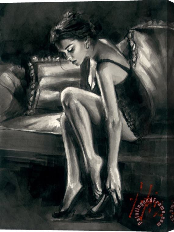 Fabian Perez Study for Blue And Red III Stretched Canvas Print / Canvas Art