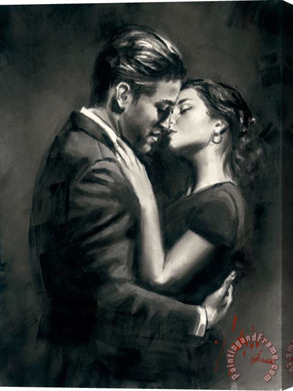 Fabian Perez Study for Embrace VII Stretched Canvas Painting / Canvas Art