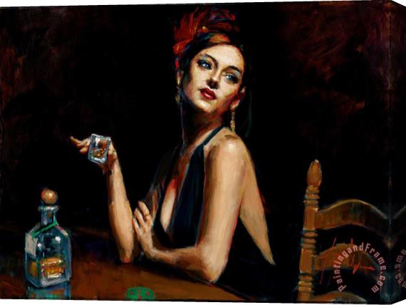 Fabian Perez The Singer with Tequilla Stretched Canvas Print / Canvas Art