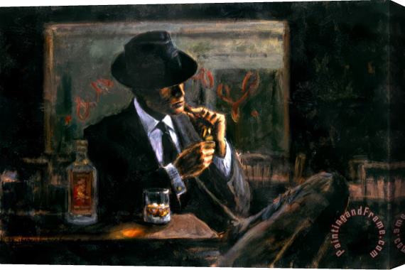 Fabian Perez Whiskey at Las Brujas II Stretched Canvas Print / Canvas Art