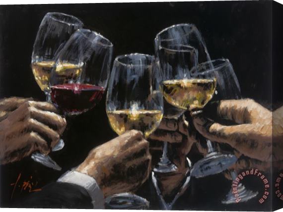 Fabian Perez White And Red Stretched Canvas Painting / Canvas Art