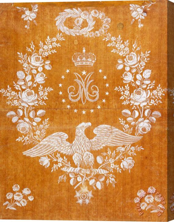 Fabrique De St. Ruf Embroidery Design Commemorating The Marriage of Napoleon I And Marie Louise Stretched Canvas Painting / Canvas Art