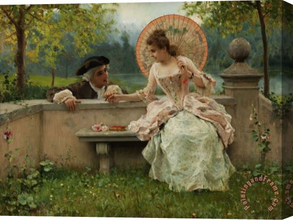 Federico Andreotti A Conversation in Love in The Park Stretched Canvas Print / Canvas Art