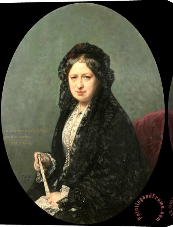 Federico de Madrazo Maria Encarnacion Cueto De Saavedra, Duchess of Rivas Stretched Canvas Print / Canvas Art