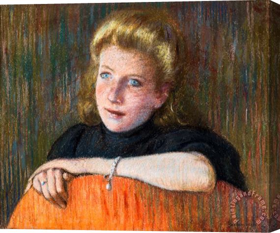 Federico Zandomeneghi Blue Eyed Woman Stretched Canvas Painting / Canvas Art