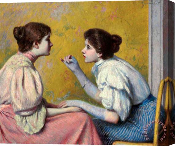 Federico Zandomeneghi Conversazione Interessante, 1895 Stretched Canvas Print / Canvas Art