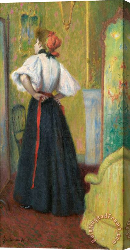 Federico Zandomeneghi Devant La Glace, 1895 Stretched Canvas Painting / Canvas Art