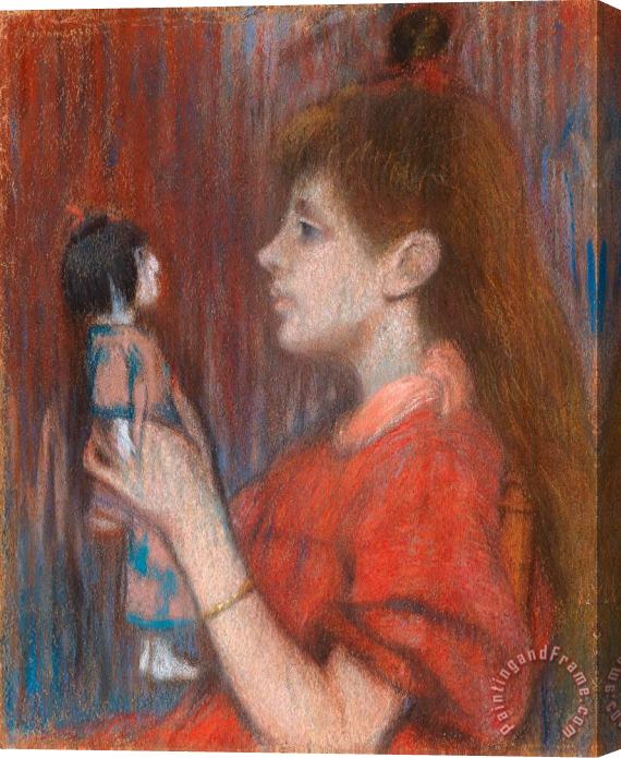 Federico Zandomeneghi Girl with Doll, 1917 Stretched Canvas Painting / Canvas Art