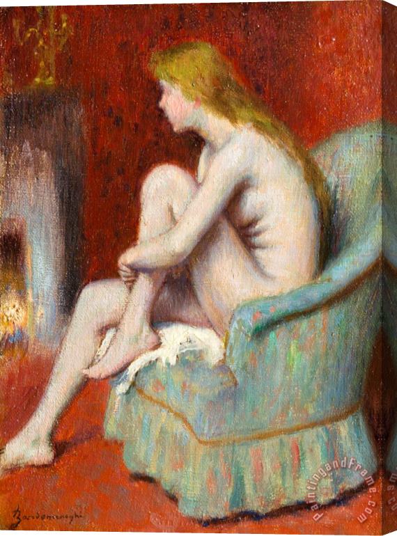 Federico Zandomeneghi The Model Resting in The Studio Stretched Canvas Painting / Canvas Art