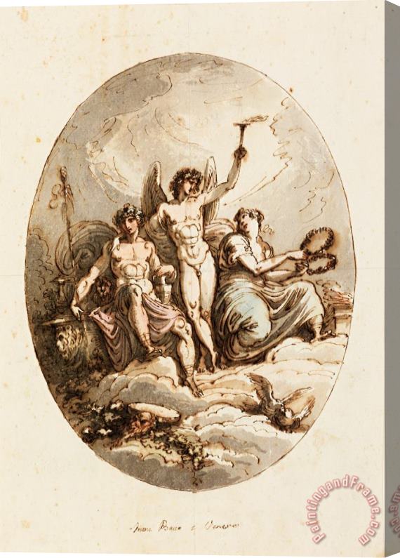 Felice Giani  Design for Wall Or Ceiling Decoration with Bacchus, Hymen And Venus Stretched Canvas Print / Canvas Art
