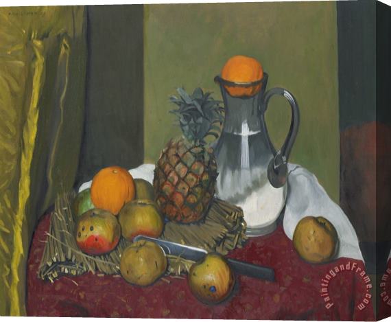 Felix Edouard Vallotton Apples And A Pineapple Stretched Canvas Painting / Canvas Art