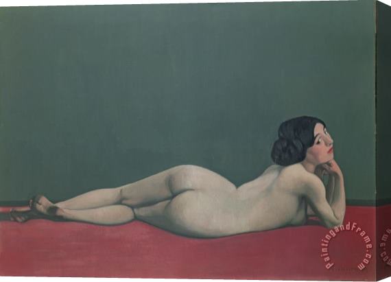 Felix Edouard Vallotton Nude Stretched out on a Piece of Cloth Stretched Canvas Print / Canvas Art
