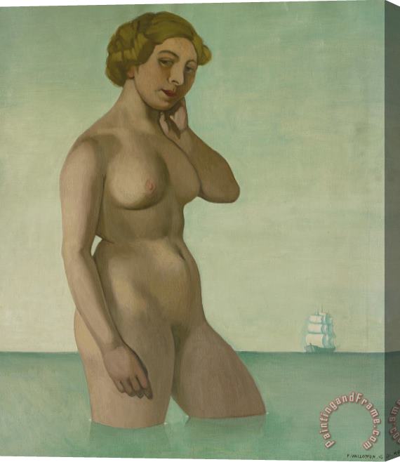 Felix Edouard Vallotton Nude With A Frigate Stretched Canvas Painting / Canvas Art