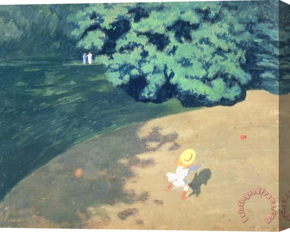 Felix Edouard Vallotton The Balloon or Corner of a Park with a Child Playing with a Balloon Stretched Canvas Painting / Canvas Art