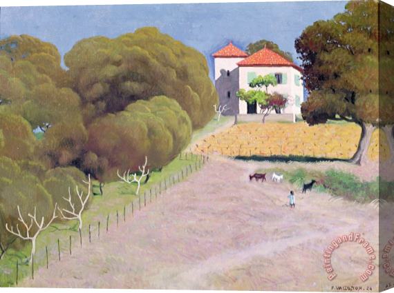 Felix Edouard Vallotton The House with the Red Roof Stretched Canvas Painting / Canvas Art