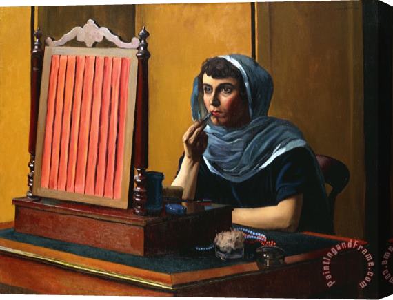Felix Edouard Vallotton Young Woman Putting On Lipstick Stretched Canvas Painting / Canvas Art
