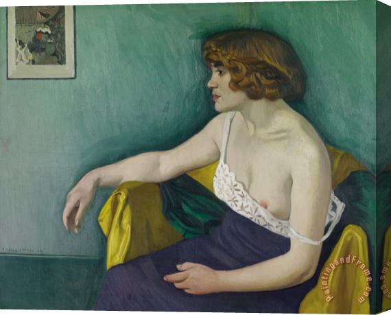 Felix Edouard Vallotton Young Woman Seated In Profile Stretched Canvas Painting / Canvas Art