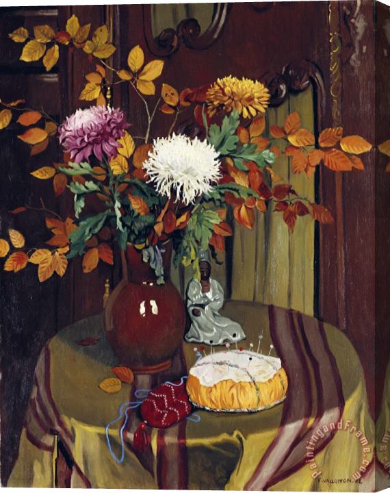 Felix Vallotton Chrysanthemums And Autumn Foilage Stretched Canvas Painting / Canvas Art