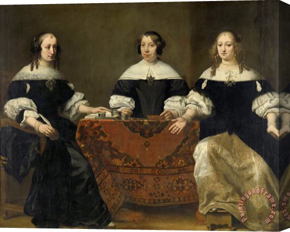 Ferdinand Bol Portrait of The Three Regentesses of The Leprozenhuis, Amsterdam Stretched Canvas Painting / Canvas Art