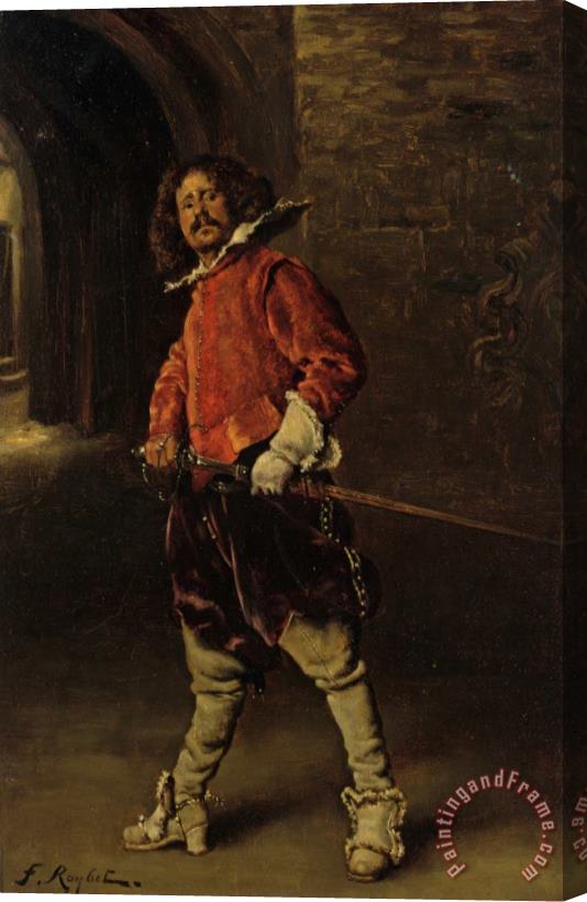 Ferdinand Roybet The Cavalier Stretched Canvas Painting / Canvas Art