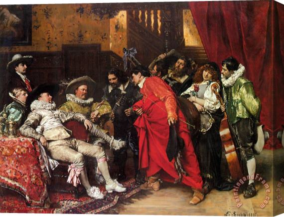 Ferdinand Roybet The Troubadours Stretched Canvas Painting / Canvas Art